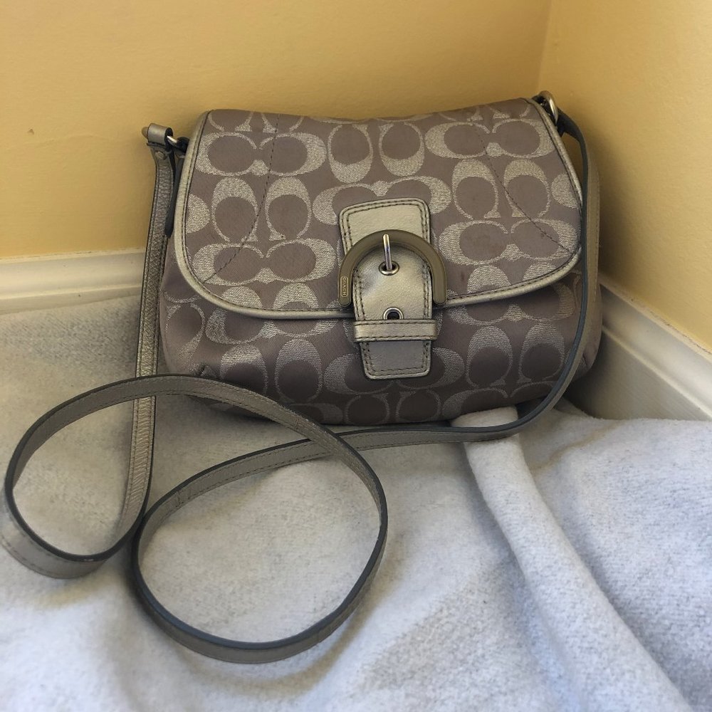 Coach Signature Collection Crossbody purse Silver
